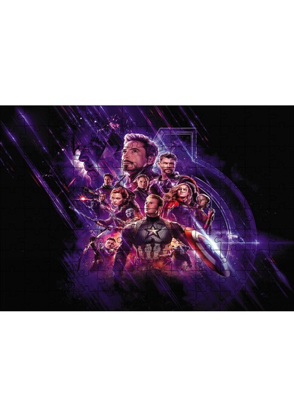 Cakapuzzle Avengers Tüm Kahramanlar Mavi Işıklar 120 Parça Puzzle Yapboz Mdf (Ahşap)