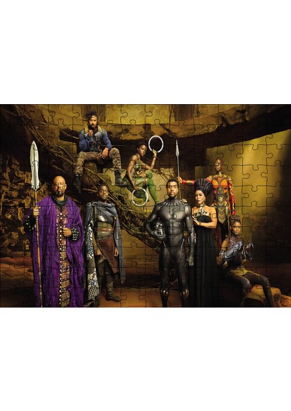 Cakapuzzle Black Panther ve Arkadaşları 120 Parça Puzzle Yapboz Mdf (Ahşap)