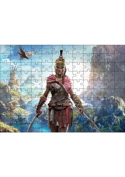 Assassins Creed Kadın Suikastçi Nehir ve Dağlar 120 Parça Puzzle Yapboz Mdf (Ahşap)