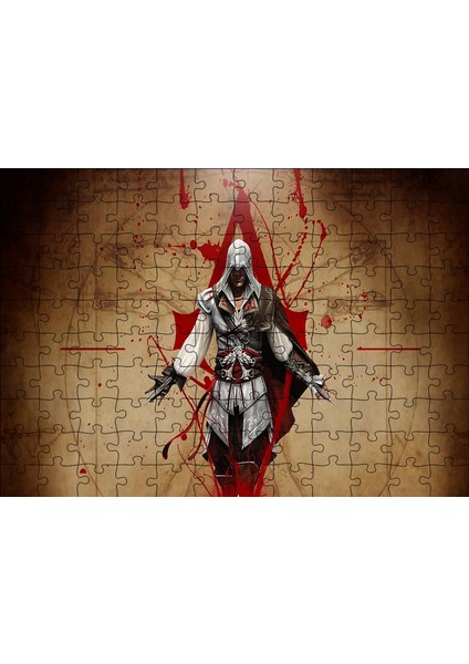 Assassins Creed Suikastçi ve Leonardo Çizimi 120 Parça Puzzle Yapboz Mdf (Ahşap)