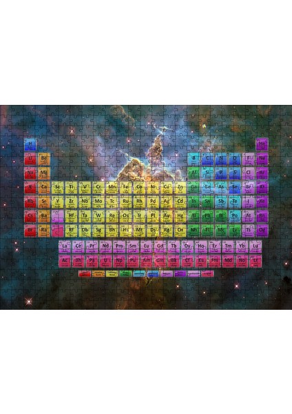 Periyodik Cetvel Galaksiler Arkaplan 500 Parça Puzzle Yapboz Mdf (Ahşap)