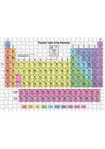 Mendeleev Kimya Periyodik Tablo 500 Parça Puzzle Yapboz Mdf (Ahşap)