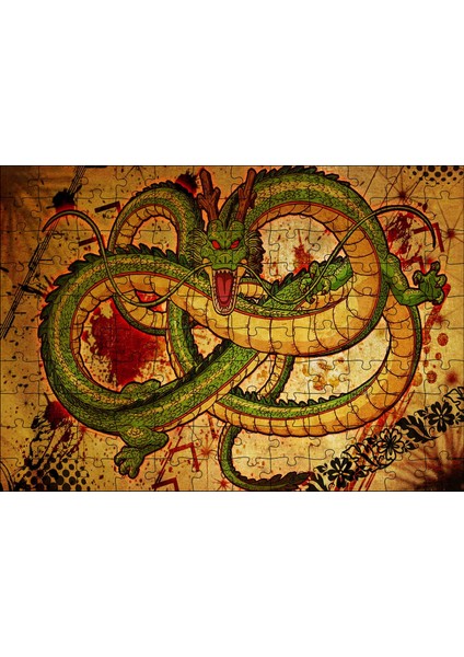Cakapuzzle Çince Mitoloji Yılan Shenron Görseli 120 Parça Puzzle Yapboz Mdf (Ahşap)