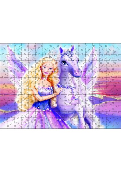 Cakapuzzle Barbie ve Pegasus'un Büyüsü Görseli 255 Parça Puzzle Yapboz Mdf (Ahşap)