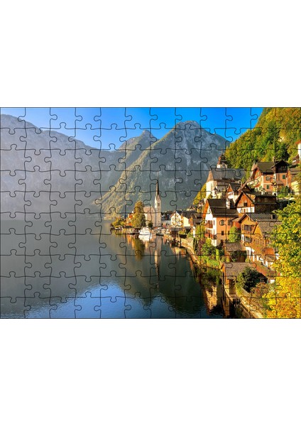 Cakapuzzle Goisern Hallstättersee Avusturya Doğada Evler Görseli 120 Parça Puzzle Yapboz Mdf (Ahşap)