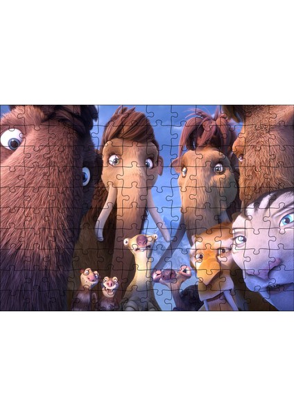 Cakapuzzle Buz Devri Tüm Karakterler 120 Parça Puzzle Yapboz Mdf (Ahşap)