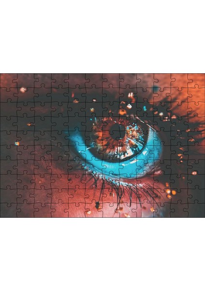 Cakapuzzle Göz ve Kirpikler Yakın Plan 120 Parça Puzzle Yapboz Mdf (Ahşap)