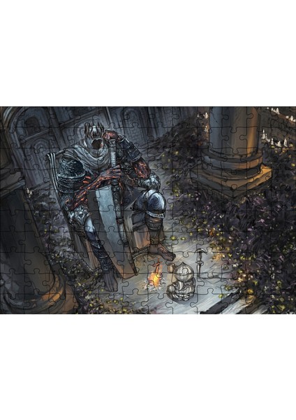 Dark Souls Oyun Karakterleri 120 Parça Puzzle Yapboz Mdf (Ahşap)