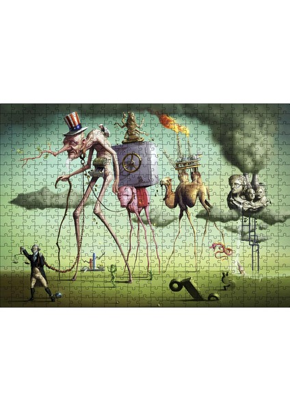 Cakapuzzle Sürreal Imgeler Absürd Çizimler 500 Parça Puzzle Yapboz Mdf (Ahşap)