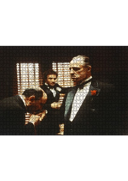 The Godfather Marlon Brando El Öpme Sahnesi 1000 Parça Puzzle Yapboz Mdf(Ahşap)
