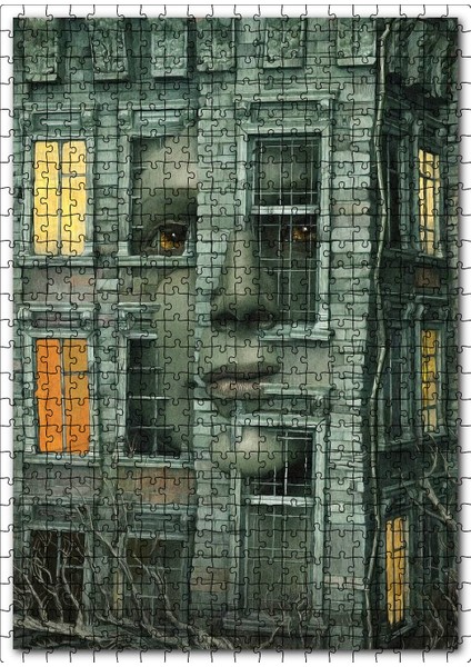 Binadaki Yüz ve Yaşam Görsel 120 Parça Puzzle Yapboz Mdf (Ahşap)