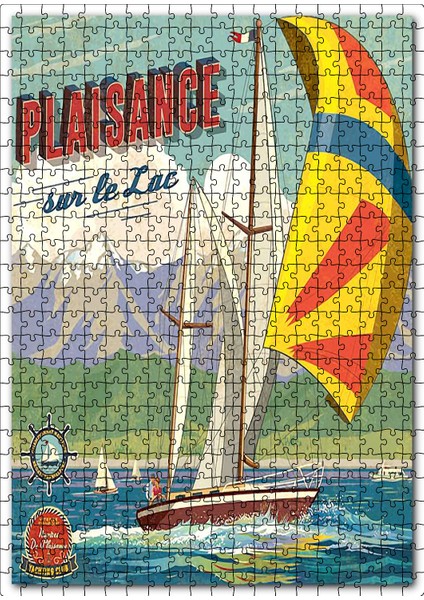 Gölde Romantik Yelkenli Gezintisi Görseli 120 Parça Puzzle Yapboz Mdf (Ahşap)