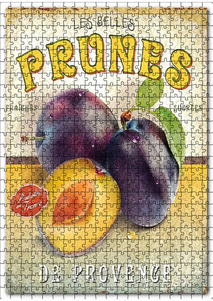 Kırmızı Erik Afişi Görseli 120 Parça Puzzle Yapboz Mdf (Ahşap)