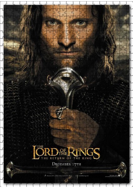 Yüzüklerin Efendisi Kralın Dönüşü Aragorn 120 Parça Puzzle Yapboz Mdf (Ahşap)