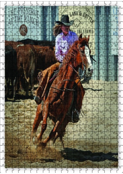 Cowgirl 120 Parça Puzzle Yapboz Mdf (Ahşap)