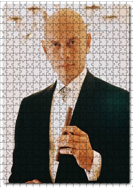 Yul Brynner Smokin ve Purolu 120 Parça Puzzle Yapboz Mdf (Ahşap)
