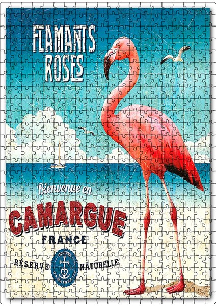Camargue Filamingolar Görseli 120 Parça Puzzle Yapboz Mdf (Ahşap)