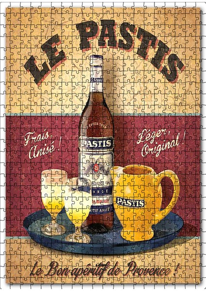Le Pastis Menü Afişi Görseli 120 Parça Puzzle Yapboz Mdf (Ahşap)