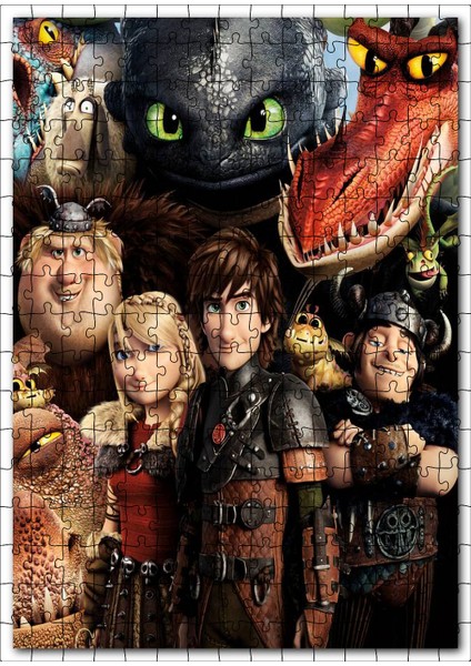 Ejderhanı Nasıl Eğitirsin Karakterleri 255 Parça Puzzle Yapboz Mdf (Ahşap)