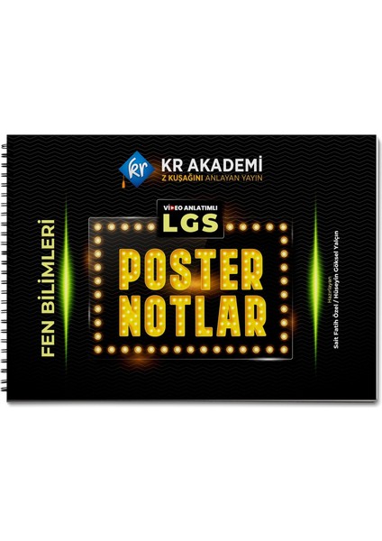KR Akademi LGS 8. Sınıf Fen Bilimleri Poster Notları Seti – MEB Müfredatına Uygun, Spiral Ciltli ve Görsel Destekli Eğitim Kaynağı