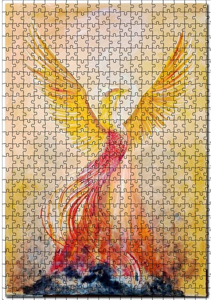 Zarif Anka Kuşu Görseli 120 Parça Puzzle Yapboz Mdf (Ahşap)