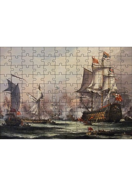 Haçlı Donanması Gemileri 120 Parça Puzzle Yapboz Mdf (Ahşap)