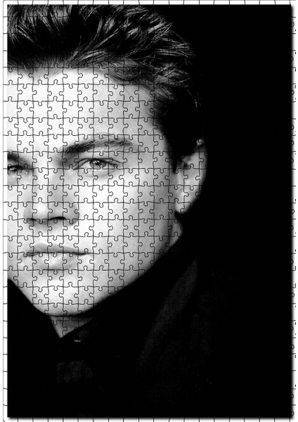 Leonardo Di Caprio Yarım Portre Siyah Beyaz 120 Parça Puzzle Yapboz Mdf (Ahşap)