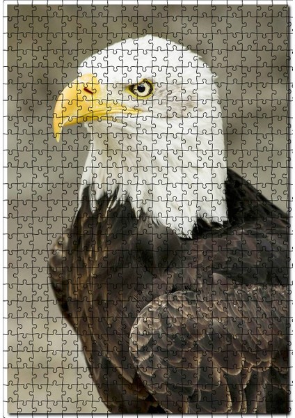 Yırtıcı Kara Kartal Hayvan Doğa 120 Parça Puzzle Yapboz Mdf (Ahşap)