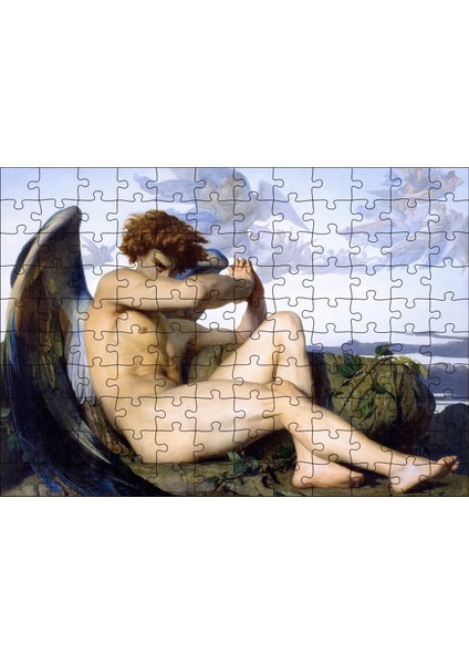 Gökten Düşmüş Melek Alexandre Cabanel Sanat Görseli 120 Parça Puzzle Yapboz Mdf (Ahşap)