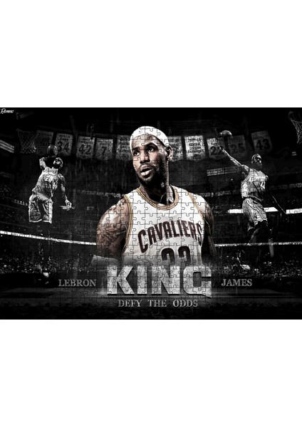 Lebron James Cleveland Cavaliers Kral 500 Parça Puzzle Yapboz Mdf (Ahşap)
