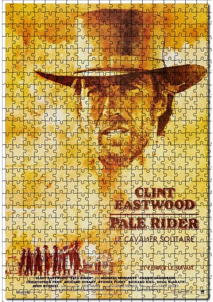 Pale Rider Clint Eastwood Afiş 1985 Afişi 120 Parça Puzzle Yapboz Mdf (Ahşap)