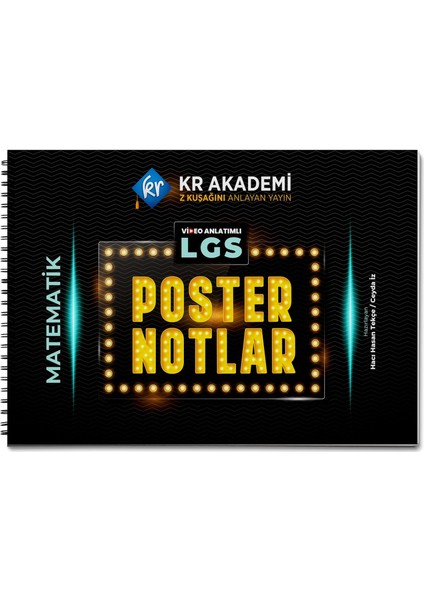 KR Akademi 8. Sınıf Matematik Poster Notlar – LGS Hazırlık, Görsel Anlatım ve QR Kod Destekli Eğitim Seti, 12-15 Yaş