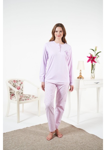Kadın Kışlık Patlı Desenli Penye Lycra Pijama Takımı fırsatları