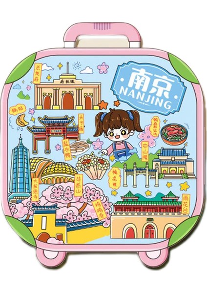 0257NANJING, Çin Seyahat Hediyelik Buzdolabı Çıkartmaları (Yurt Dışından)