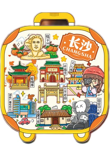 0273CHANGSHA, Çin Seyahat Hediyelik Buzdolabı Çıkartmaları (Yurt Dışından)