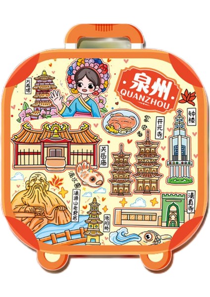 0282ÇIN Quanzhou Seyahat Hediyelik Buzdolabı Çıkartmaları (Yurt Dışından)