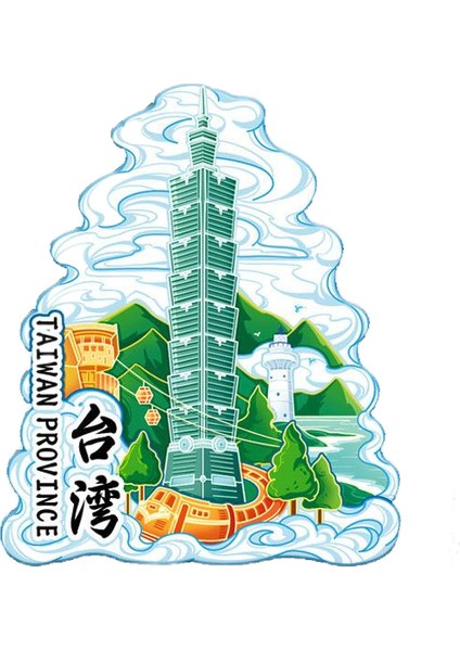 0055ÇIN Tayvan Seyahat Hatırası Buzdolabı Çıkartmaları (Yurt Dışından)