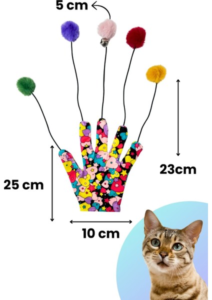 Sihirli Eldiven Ponponlu Kedi Oltası – Kalp Desenli Sesli Kedi Oyuncağı fırsatları