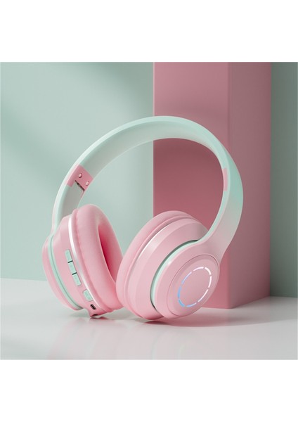 Erkekler ve Kadınlar Için Yeni Degrade Renkli Işıklı Kablosuz Bluetooth Kulaklık, Başa Takılan Oyun Kulaklığı (Yurt Dışından)