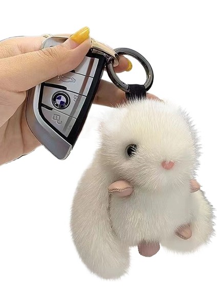 Vizon Kürkü Tavşan Anahtarlık Çanta Kolye (Yurt Dışından)