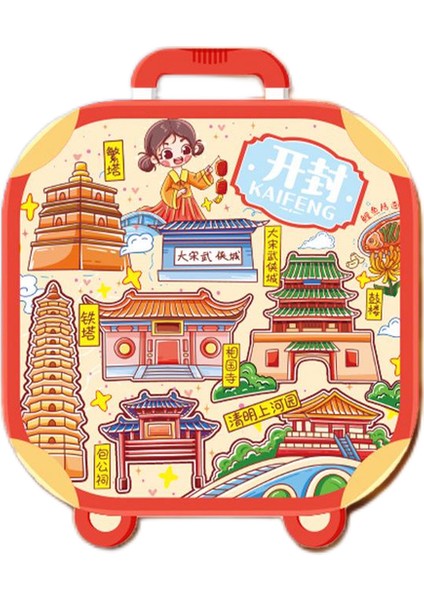 0279ÇIN Kaifeng Seyahat Hediyelik Buzdolabı Çıkartmaları (Yurt Dışından)