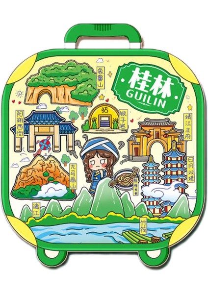 0250ÇIN Guilin Seyahat Hediyelik Buzdolabı Çıkartmaları (Yurt Dışından)