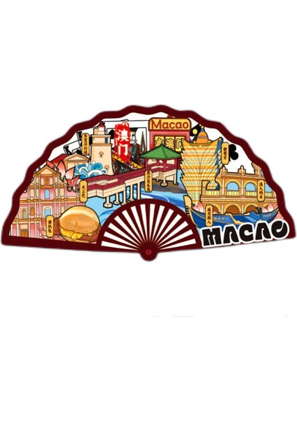 0345MAKAO, Çin Seyahat Hediyelik Buzdolabı Çıkartmaları (Yurt Dışından)