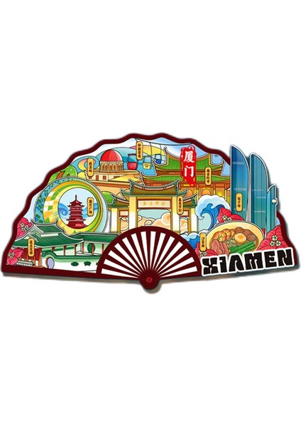 0313XIAMEN, Çin Seyahat Hediyelik Buzdolabı Çıkartmaları (Yurt Dışından)