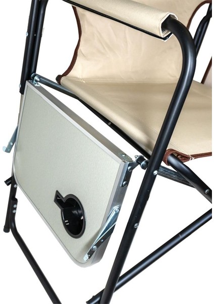 0317 Fonksiyonel Sehpalı Kamp Sandalyesi - Bej