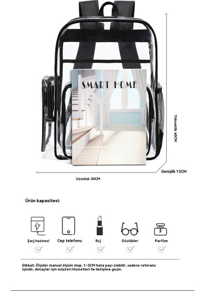Şeffaf Omuz Sırt Çantası Pvc Okul Çantası (Yurt Dışından) modelleri