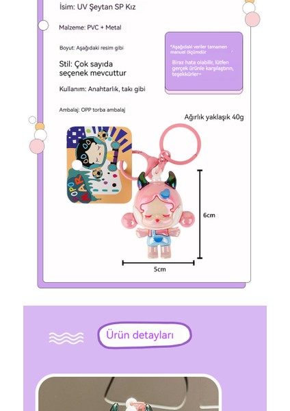 Yaratıcı Galvanik Şeytan Uyuyan Kız Anahtarlık (Yurt Dışından) modelleri