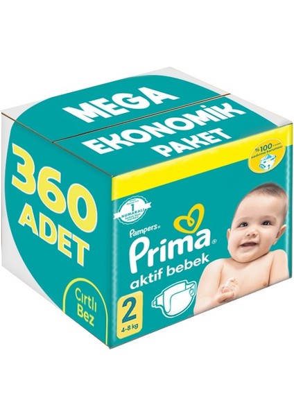 Bebek Bezi Beden:2 (4-8kg) Mini 360 Adet Mega Ekonomik Pk
