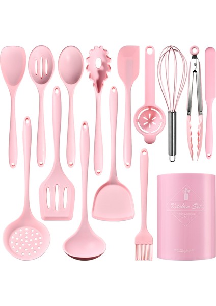 Silikon Yapışmaz Kürek Kaşık Yoğun Kaşık Mutfak Aletleri 15 Adet Set (Yurt Dışından)
