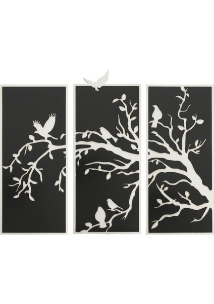 Ağaç Desenli Mdf Tablo | 3 Lü Tablo | 55,4*45 cm | TB2028